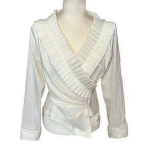 Vintage Jackie Jon Pleated Neckline Blouse 6